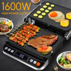 Taylor Swoden 10 in 1 Panini Press Sandwich Maker, 1600W Electric Indoor Grill with Non-Stick Double Sided Plates, Stainless Steel