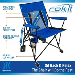 Kijaro Rok-it, Rocking Camp Chair - Maldives Blue
