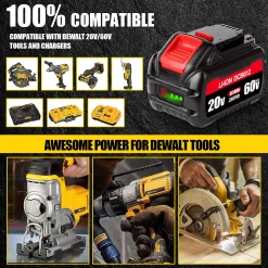 NEPOWILL 20V/60V 12.0Ah Replacement Battery for DeWalt 60V Battery