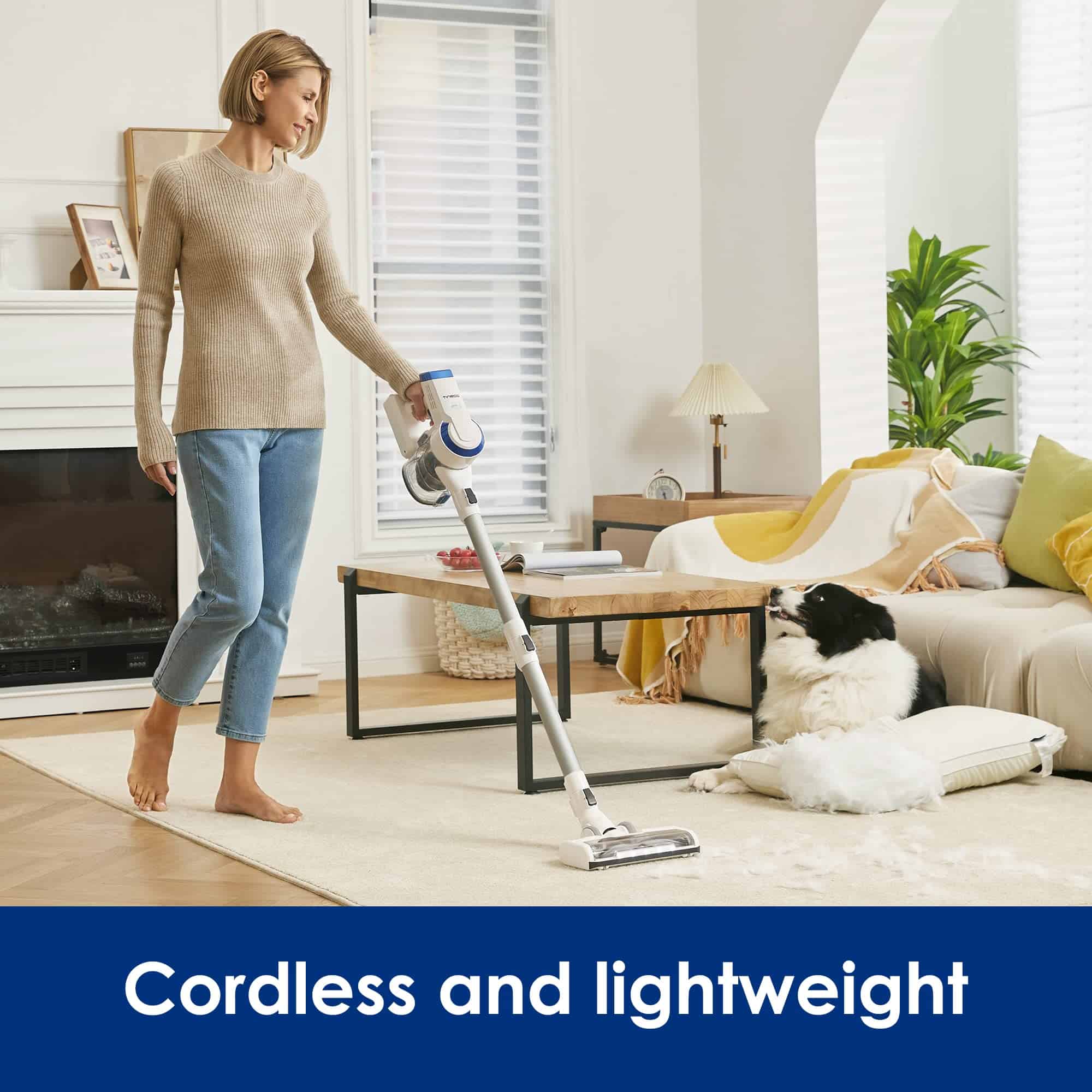 Tineco A10 Essentials Cordless Stick Vacuum Cleaner, Lightweight and Quiet, LED Headlights