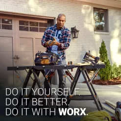 Worx Pegasus 2-in-1 Folding Work Table & Sawhorse, Easy Setup Portable Workbench, 31