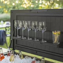 Keter 89.8 Quarts Wheeled Serving Station/Cart , Gray/Light Gray