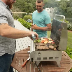 Cuisinart CGG-306 Chef's Style Portable Propane Tabletop 20,000, Professional Gas Grill, Two 10,000 BTU Burners, Stainless Steel