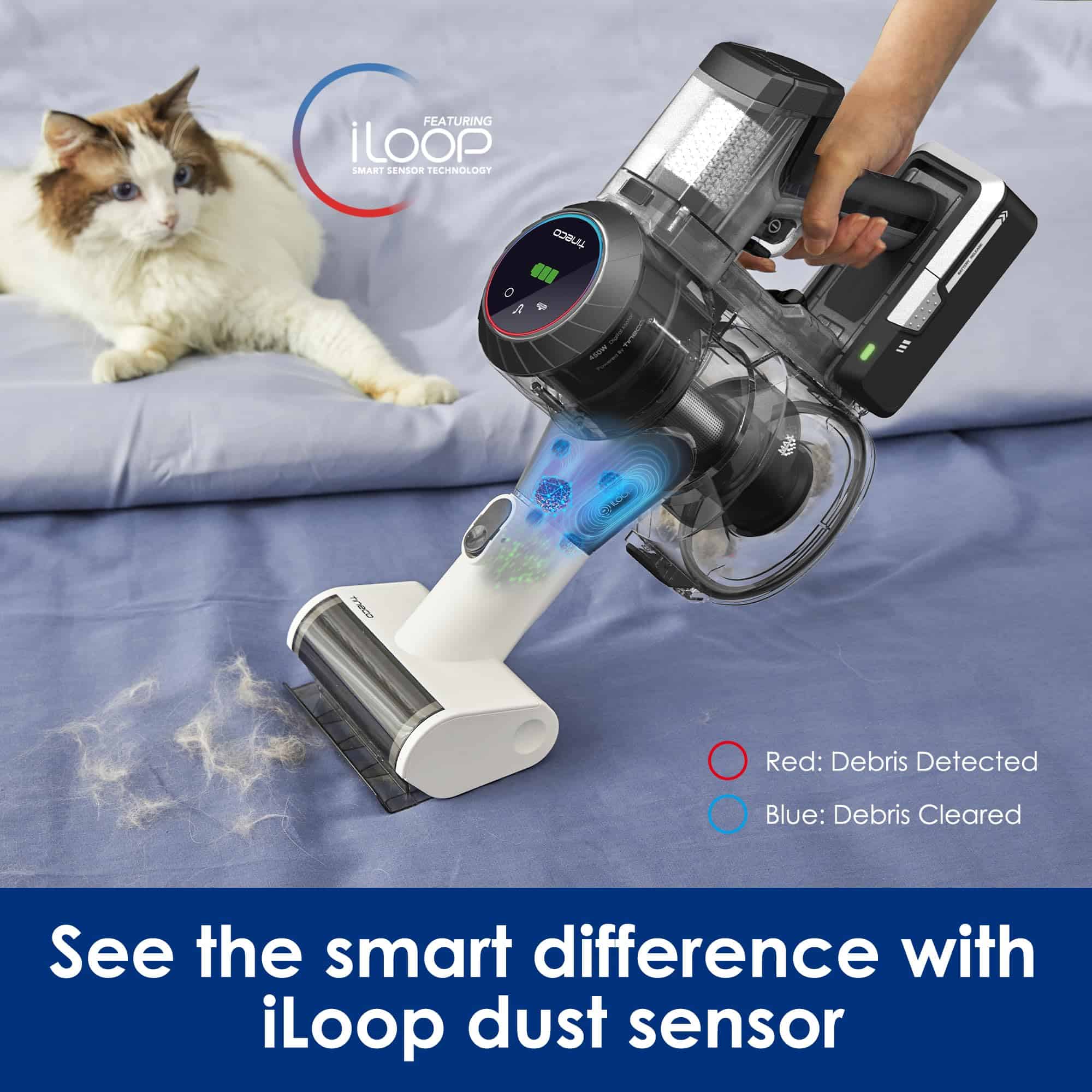 Tineco Pure ONE S11 Cordless Vacuum Cleaner, Smart Stick Handheld Vacuum Strong Suction & Lightweight