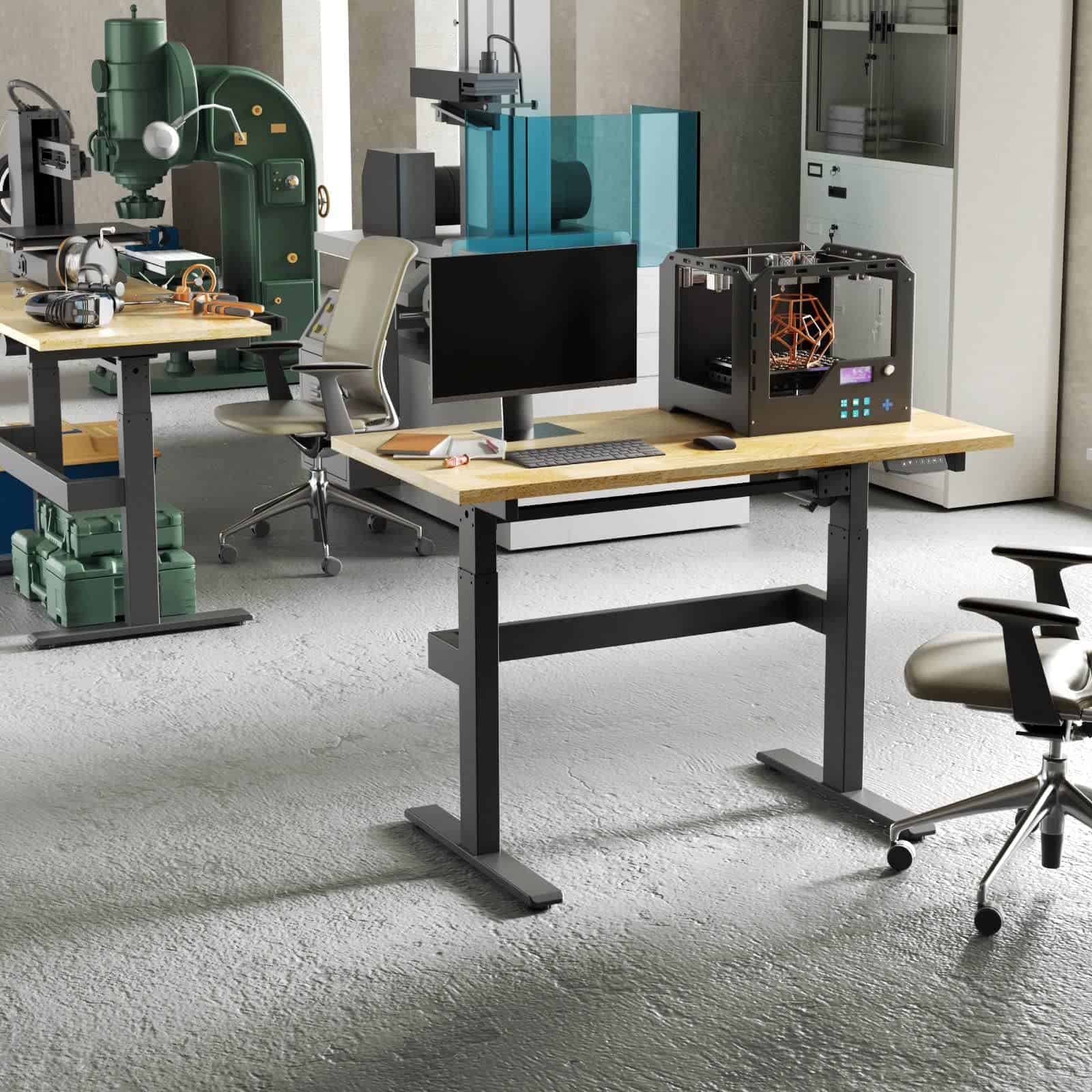FLEXIMOUNTS Electric Height Adjustable Work Bench with Memory Keypad 47x24 Inches