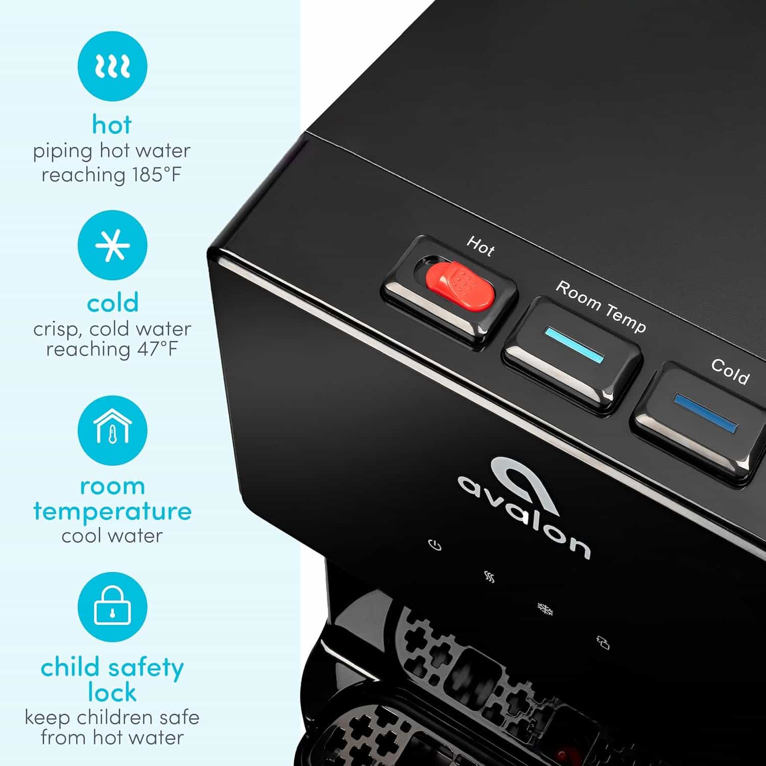 Avalon Bottom Loading Water Cooler Water Dispenser with BioGuard- 3 Temperature Settings - UL Listed