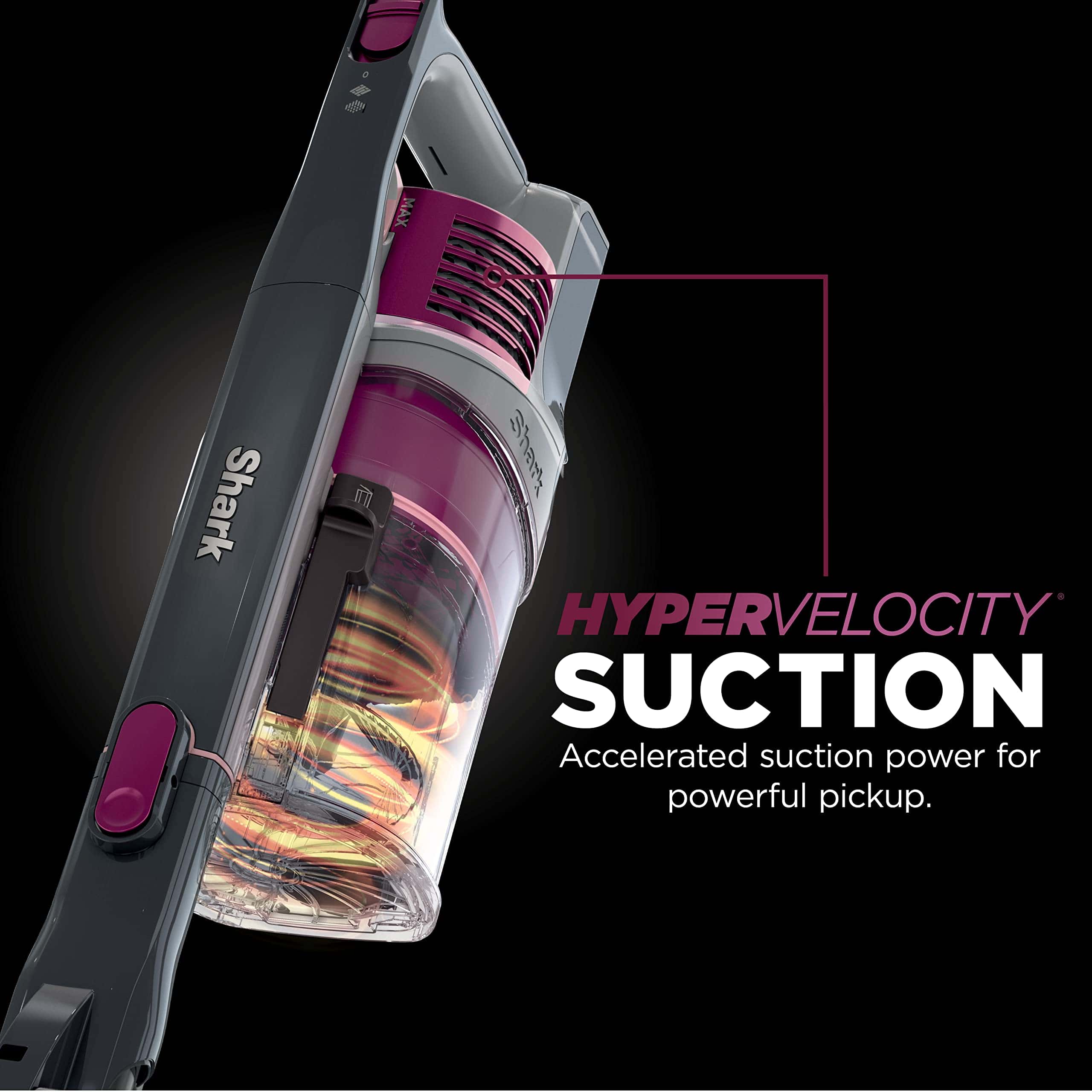 Shark IZ163H Pet Plus Cordless Stick Vacuum with Self-Cleaning Brushroll and HEPA Filter, Lightweight Deep Cleaning Vacuum, Raspberry