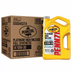 Pennzoil Platinum High Mileage Full Synthetic 10W-30 Motor Oil for Vehicles Over 75K Miles (5-Quart, Case of 3)