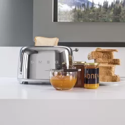 SMEG 50's Retro Style Aesthetic 2 Slice Toaster - Chrome