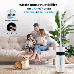 Tower Humidifiers for Large Room 1000 sq ft,Hioo 18.2L 4.81Gal Ultrasonic Topfill Cool Mist Air Humidifier