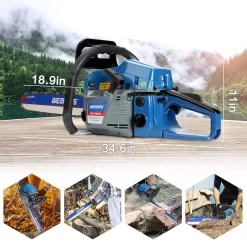 WEMARS 58cc Gas Chainsaw 18 Inch Power Chain Saw 2-Cycle Handed Petrol Chainsaws Gasoline Chain Saws Garden Tool