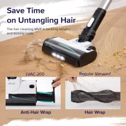 LEVOIT Cordless Vacuum Cleaner, Stick Vac with Tangle-Resistant Design, Black & White
