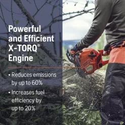 Husqvarna 135 Mark II Gas Powered Chainsaw, 38-cc 2.1-HP, 2-Cycle X-Torq Engine, 16 Inch Chainsaw with Automatic Oiler