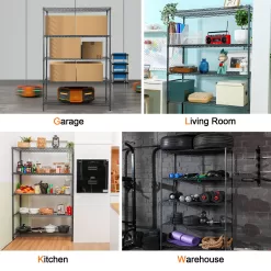 Land Guard 5 Tier Storage Racks and Shelving - 48" L x 20" W x 72" H Heavy Steel Material Pantry Shelves