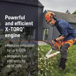 Husqvarna 130 Gas Powered Chainsaw, 38-cc 2-HP, 2-Cycle X-Torq Engine, 16 Inch Chainsaw with Automatic Oiler