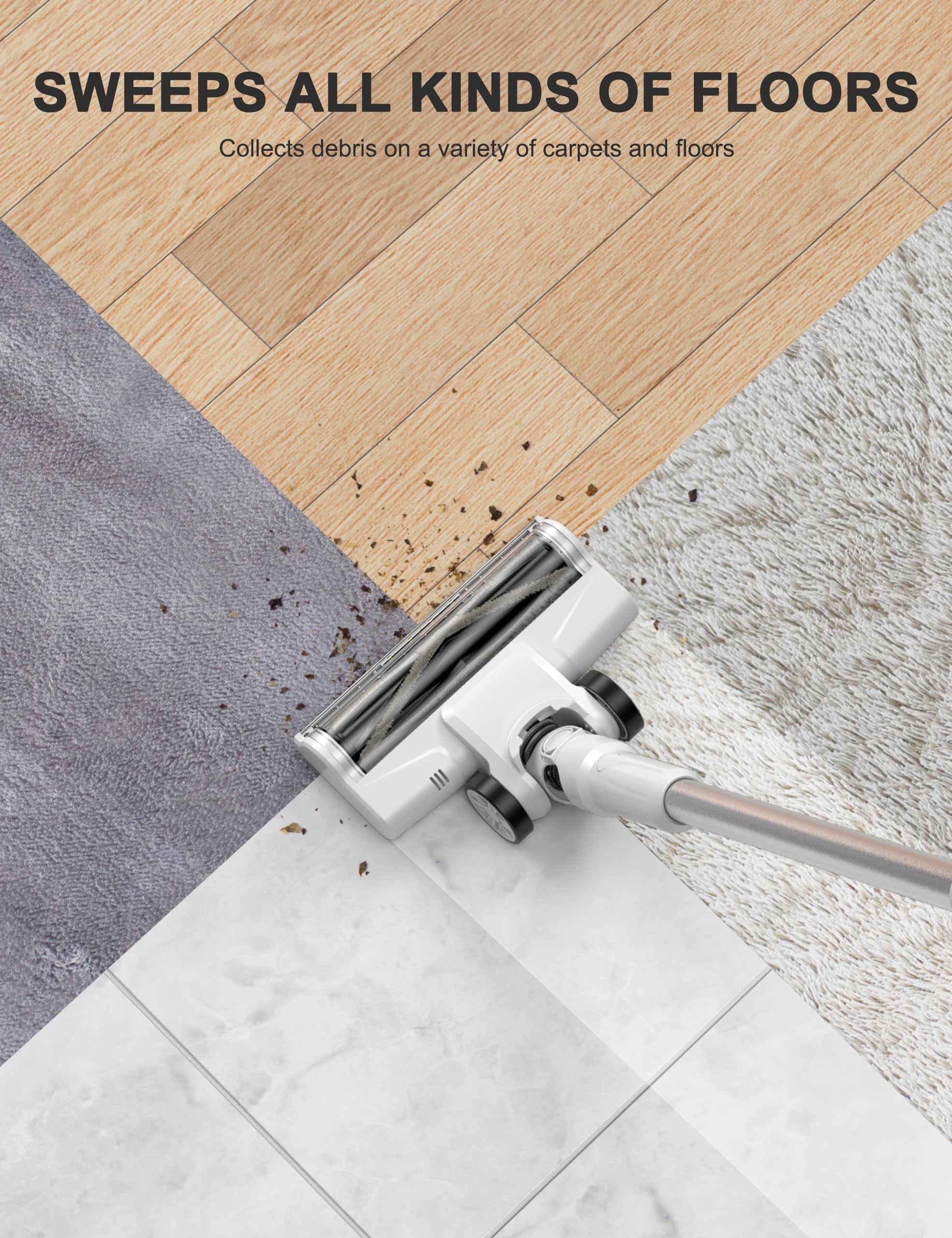Nismile Cordless Vacuum Cleaner, Stick & Handheld Vacuum, 18Kpa Strong Suction, 6000mAh Vacuum Cleaner