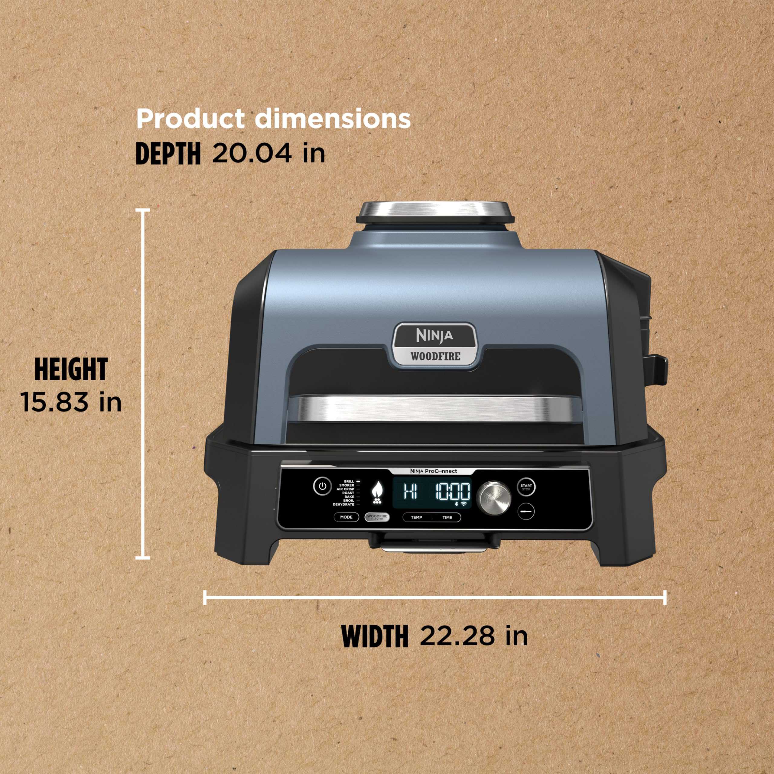 Ninja OG951 Woodfire Pro Connect Premium XL Outdoor Grill & Smoker, 2 Built-In Thermometers, Black