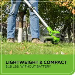 Greenworks 40V 13-Inch Cordless String Trimmer / Edger (Gen 2), 2.0Ah USB Battery and Charger Included