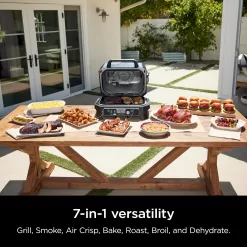 Ninja OG951 Woodfire Pro Connect Premium XL Outdoor Grill & Smoker, 2 Built-In Thermometers, Black