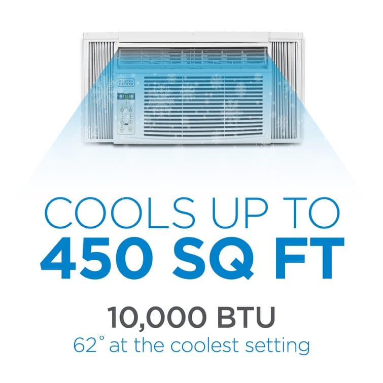 BLACK+DECKER 10000 BTU Energy Star Window Air Conditioner for 350 Square Feet with Remote Included