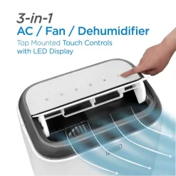 BLACK+DECKER 10000 BTU Portable Air Conditioner with Remote Control, White