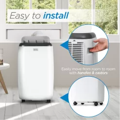 BLACK+DECKER 10000 BTU Portable Air Conditioner with Remote Control, White