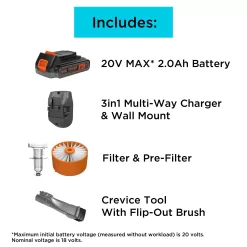 BLACK+DECKER POWERSERIES Extreme 20V MAX* cordless stick vacuum - Blue