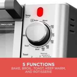 Black + Decker Rotisserie Countertop Convection Toaster Oven, Stainless Steel, TO4314SSD