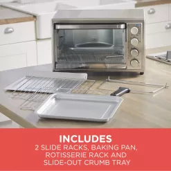 Black + Decker Rotisserie Countertop Convection Toaster Oven, Stainless Steel, TO4314SSD