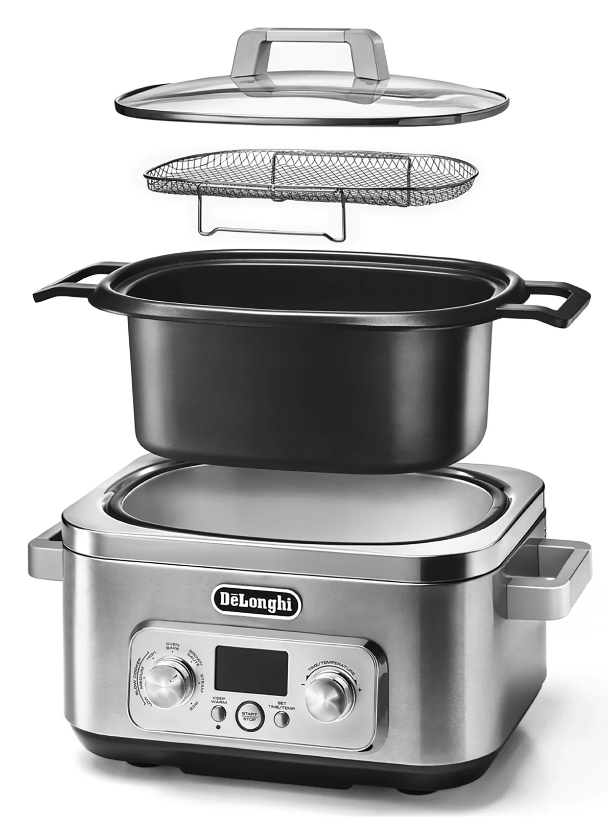 De'Longhi Livenza Multi-Cooker, Stainless Steel - 6 qt - Crock Pot Slow Cooker