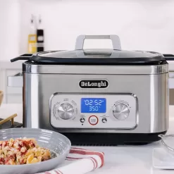 De'Longhi Livenza Multi-Cooker, Stainless Steel - 6 qt - Crock Pot Slow Cooker