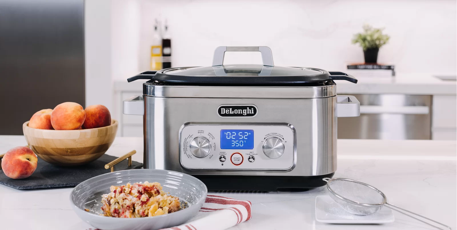 De'Longhi Livenza Multi-Cooker, Stainless Steel - 6 qt - Crock Pot Slow Cooker