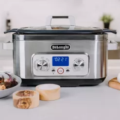 De'Longhi Livenza Multi-Cooker, Stainless Steel - 6 qt - Crock Pot Slow Cooker