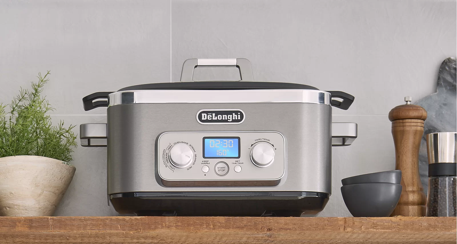 De'Longhi Livenza Multi-Cooker, Stainless Steel - 6 qt - Crock Pot Slow Cooker