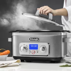 De'Longhi Livenza Multi-Cooker, Stainless Steel - 6 qt - Crock Pot Slow Cooker
