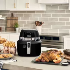 De'Longhi Rapid Crisp Air Fryer, 5-Quart, 1700-Watt XL, Black