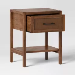 Threshold Warwick End Table with Drawer - Brown