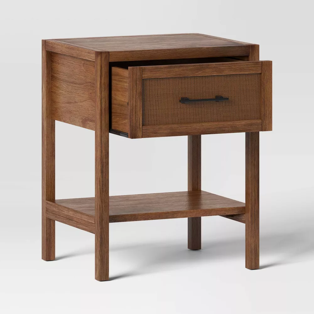 Threshold Warwick End Table with Drawer - Brown