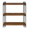 Kate and Laurel All Things Decor 30" x 26" Lintz Wood and Metal Floating Wall Shelves