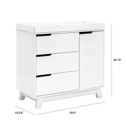 Babyletto Hudson 3-Drawer Changer Dresser with Removable Changing Tray - White