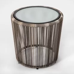 Threshold Latigo 3pc Rattan Patio Chat Set, Outdoor Furniture Set - Gray/Brown