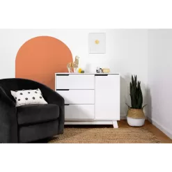 Babyletto Hudson 3-Drawer Changer Dresser with Removable Changing Tray - White