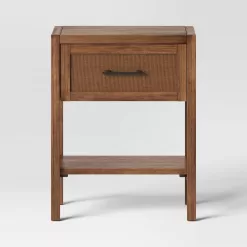 Threshold Warwick End Table with Drawer - Brown