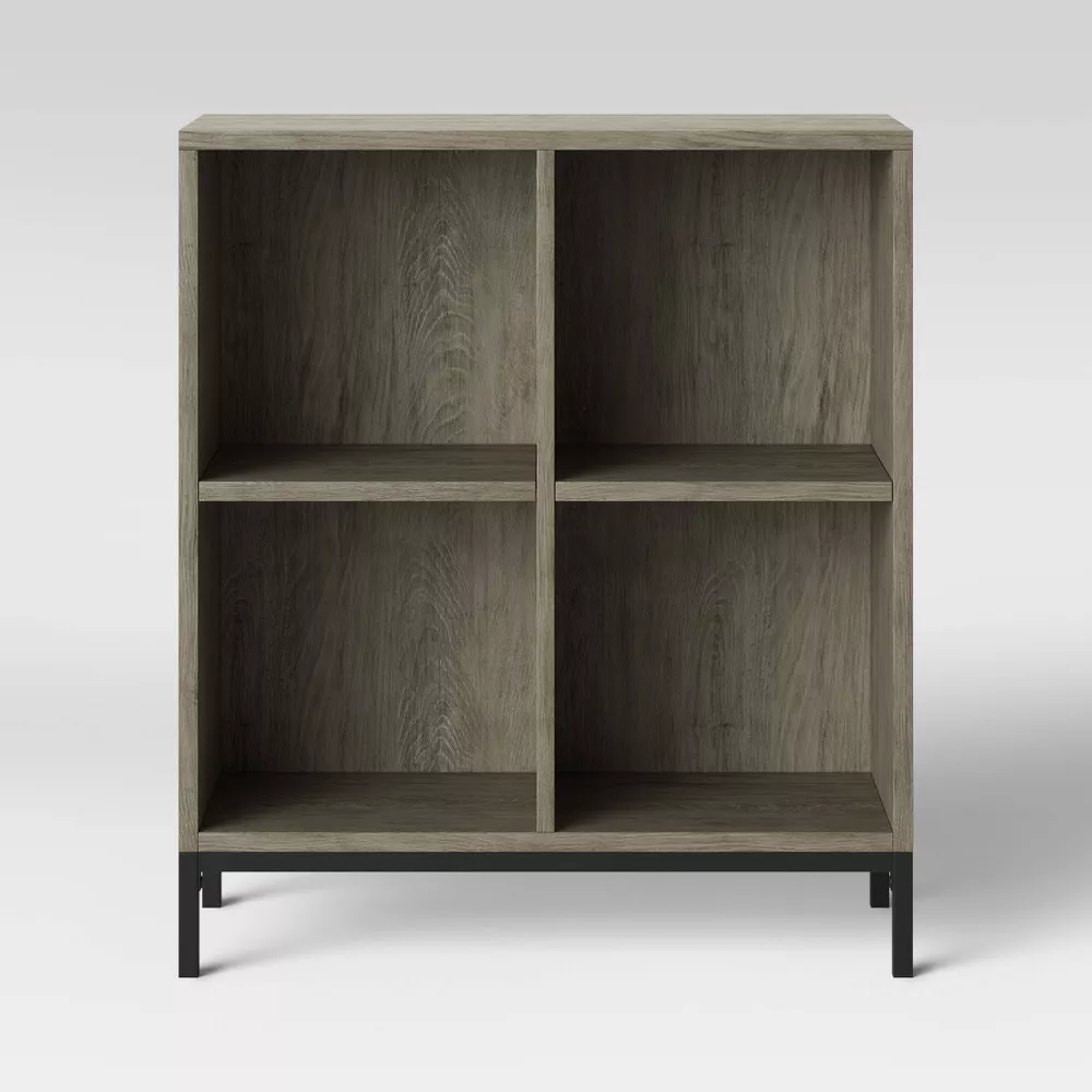 Threshold 34" Loring 4 Cube Bookcase - Gray