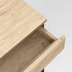 Threshold Loring Wood Writing Desk with Drawers and Charging Station - Oak