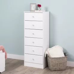 Prepac Astrid 6 Drawer Tall Chest - White
