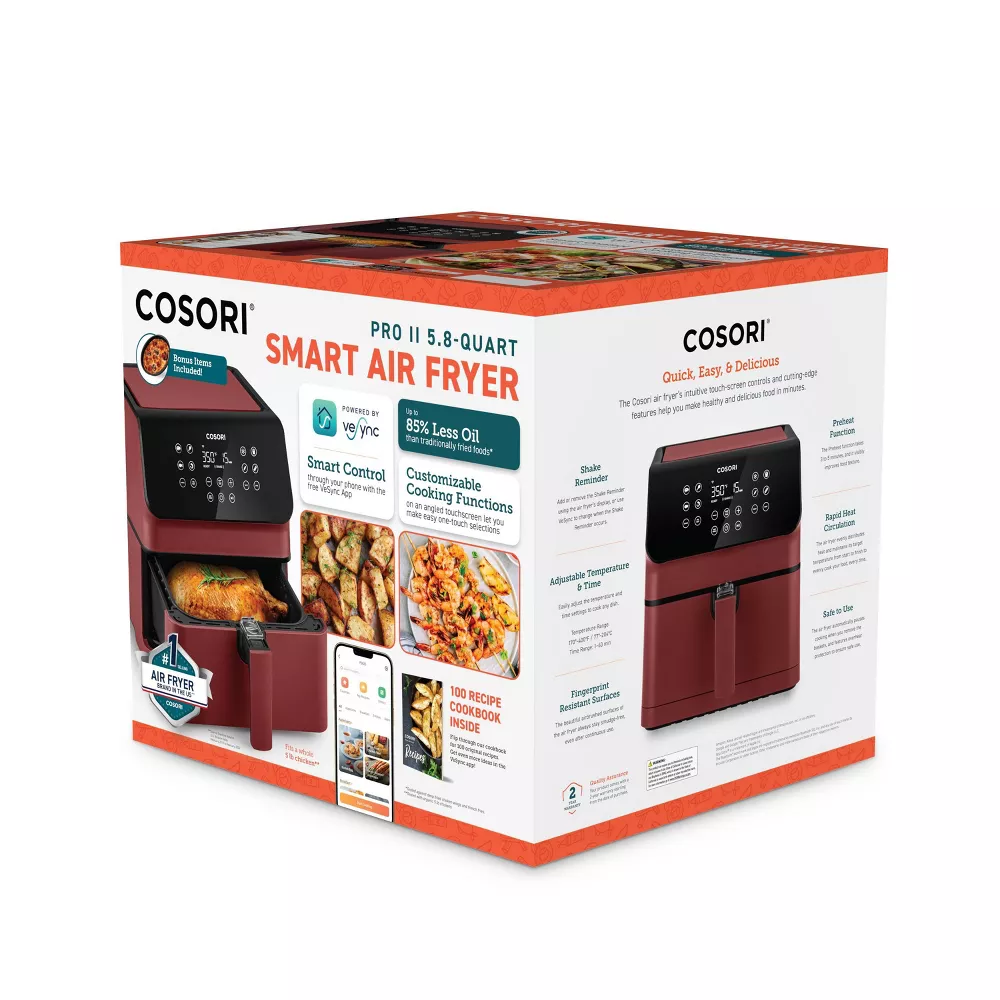 Cosori Pro II 5.8qt Smart Air Fryer - Red - Image 9