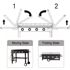 SKOYON 4-Burner Outdoor Gas Grill Propane Griddle Cooking Station