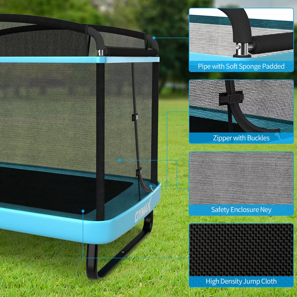 Costway 6FT Kids Recreational Trampoline W/Swing Safety Enclosure Indoor/Outdoor