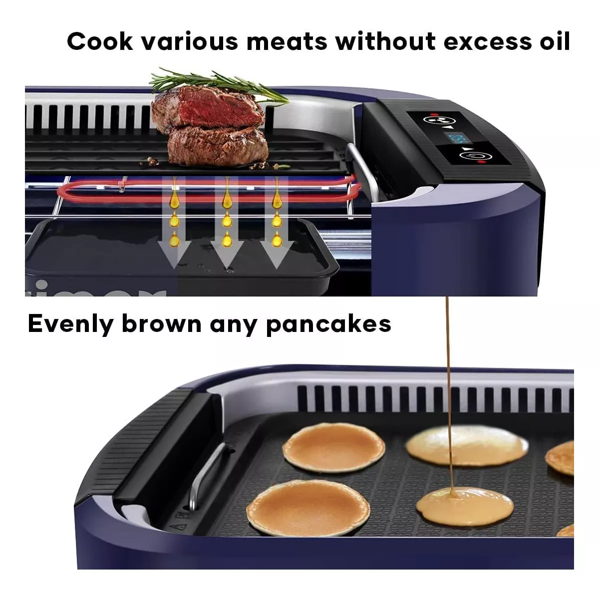 Cusimax Electric Portable Indoor Smokeless Grill, Double Plates
